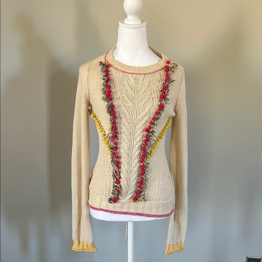 Colorful knit Anthropologie sweater